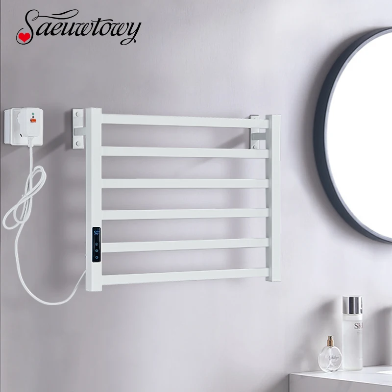 Электрический полотенцесушитель для ванной комнаты, полотенцесушитель, вешалка для полотенец, электрическая сушилка для полотенец, водонепроницаемый, 220 В, сенсорный цифровой дисплей