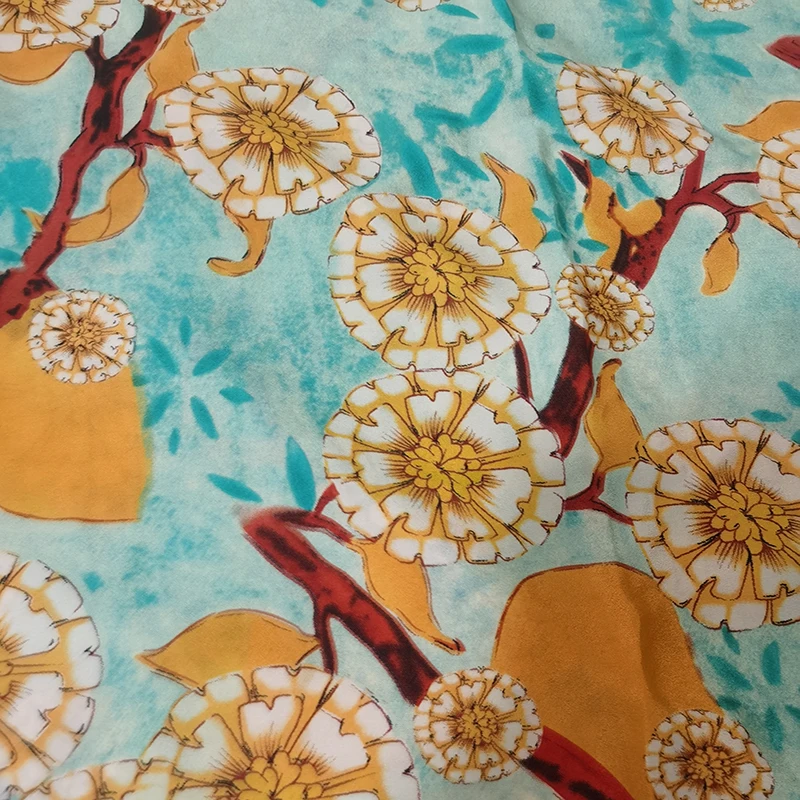 Высококачественная шифоновая ткань с цветочным рисунком для пижамы рубашки костюма обивки мебели занавесок одежды СВОИМИ руками ПО метрам