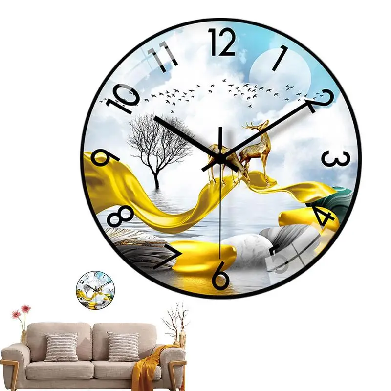 Современные Настенные Часы 8-Дюймовые Простые Бесшумные Декоративные Круглые Часы Для Гостиной, Не Тикающие Настенные Часы Для Декора, Батарейные Часы Для