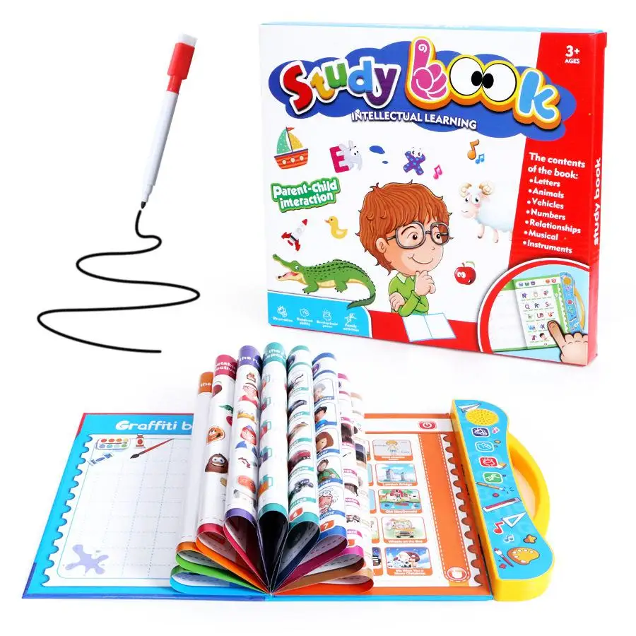 Детская звуковая книга для детей с английскими буквами, цифрами, животными, интерактивные развивающие игрушки для мальчиков и девочек, подарки